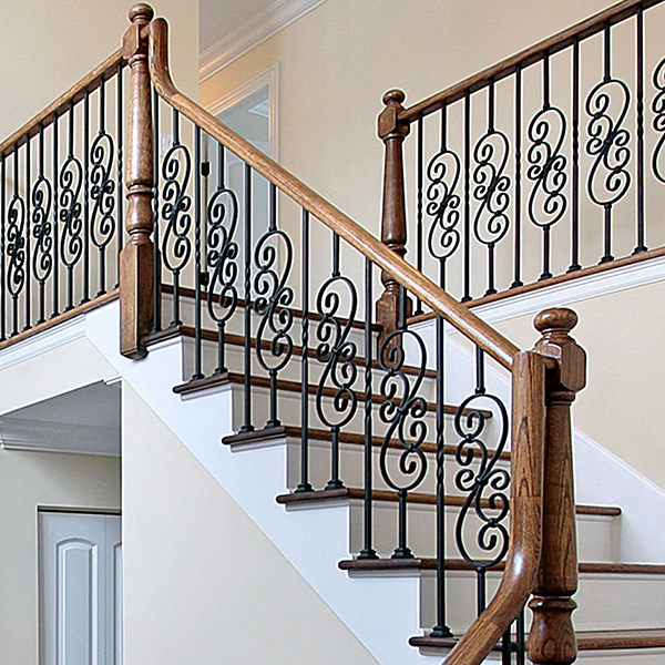 transitional iron balusters with scroll - stair parts